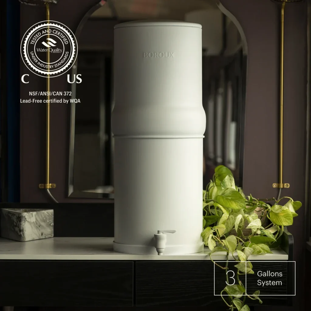BOROUX Legacy Water Filter - 11L Stainless Steel Gravity System